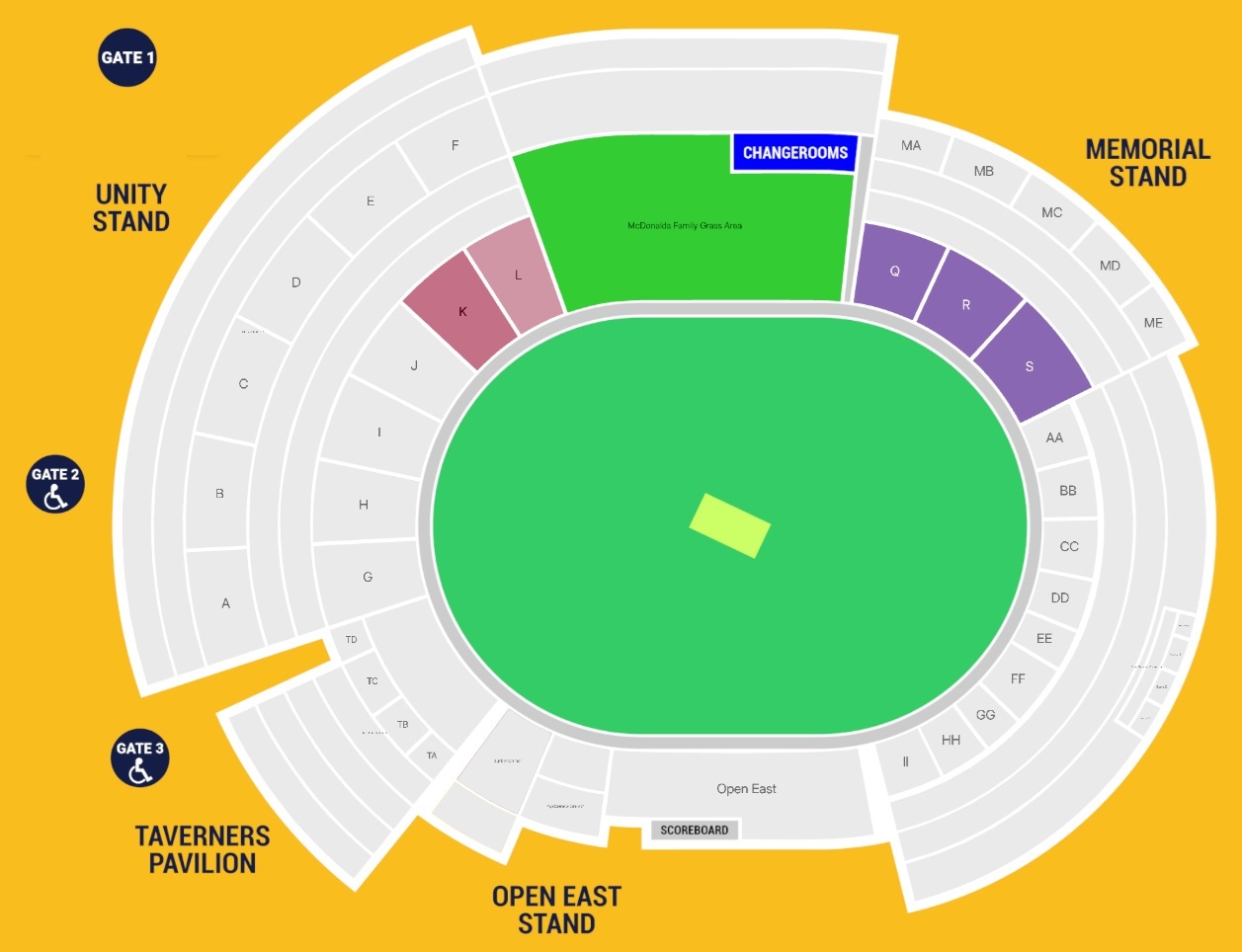 Wanderers Stadium seating plan
