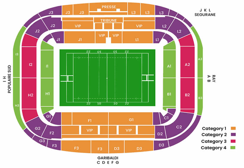 Stade de Nice seating plan