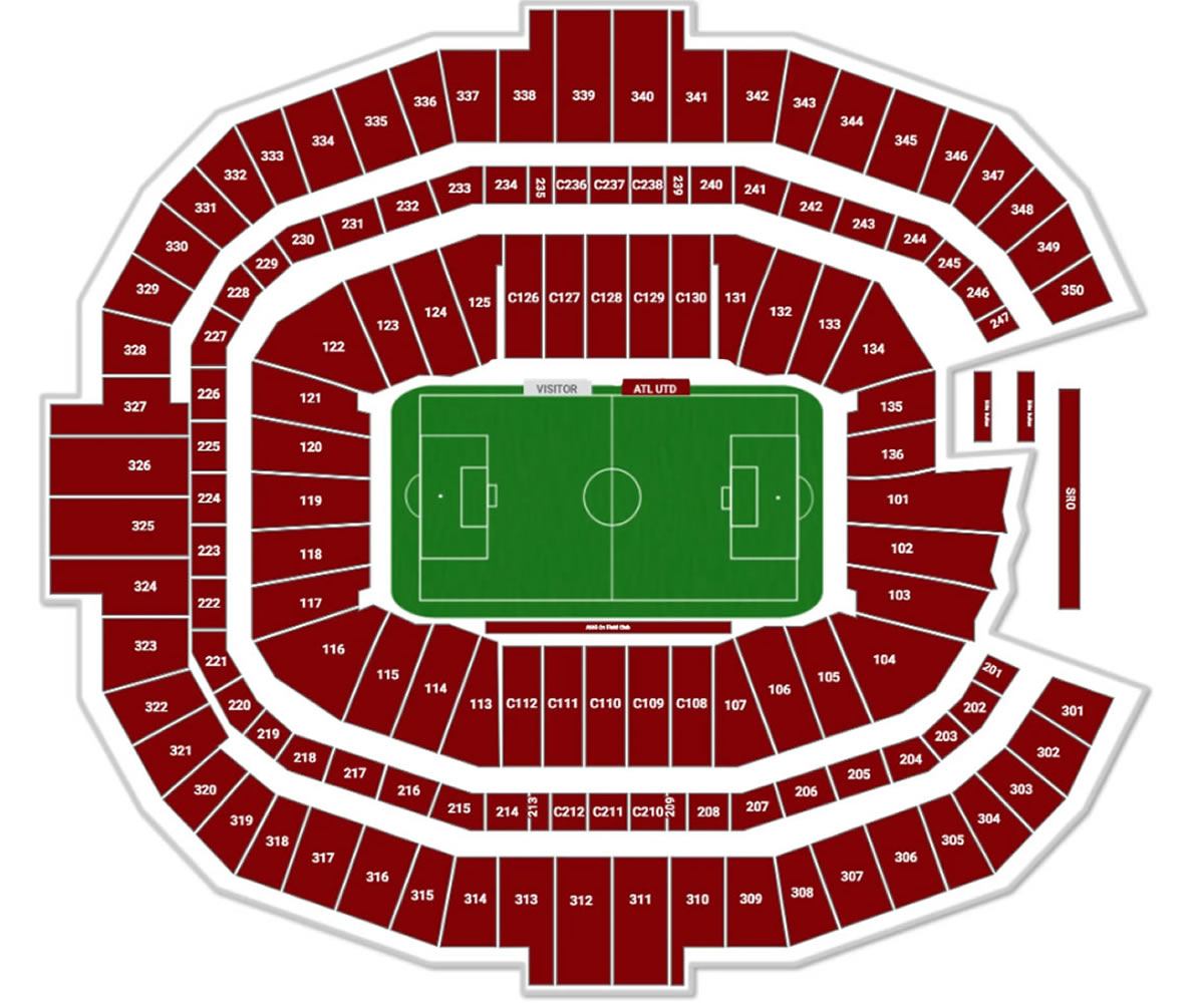 Mercedes Benz Atlanta Stadium seating plan