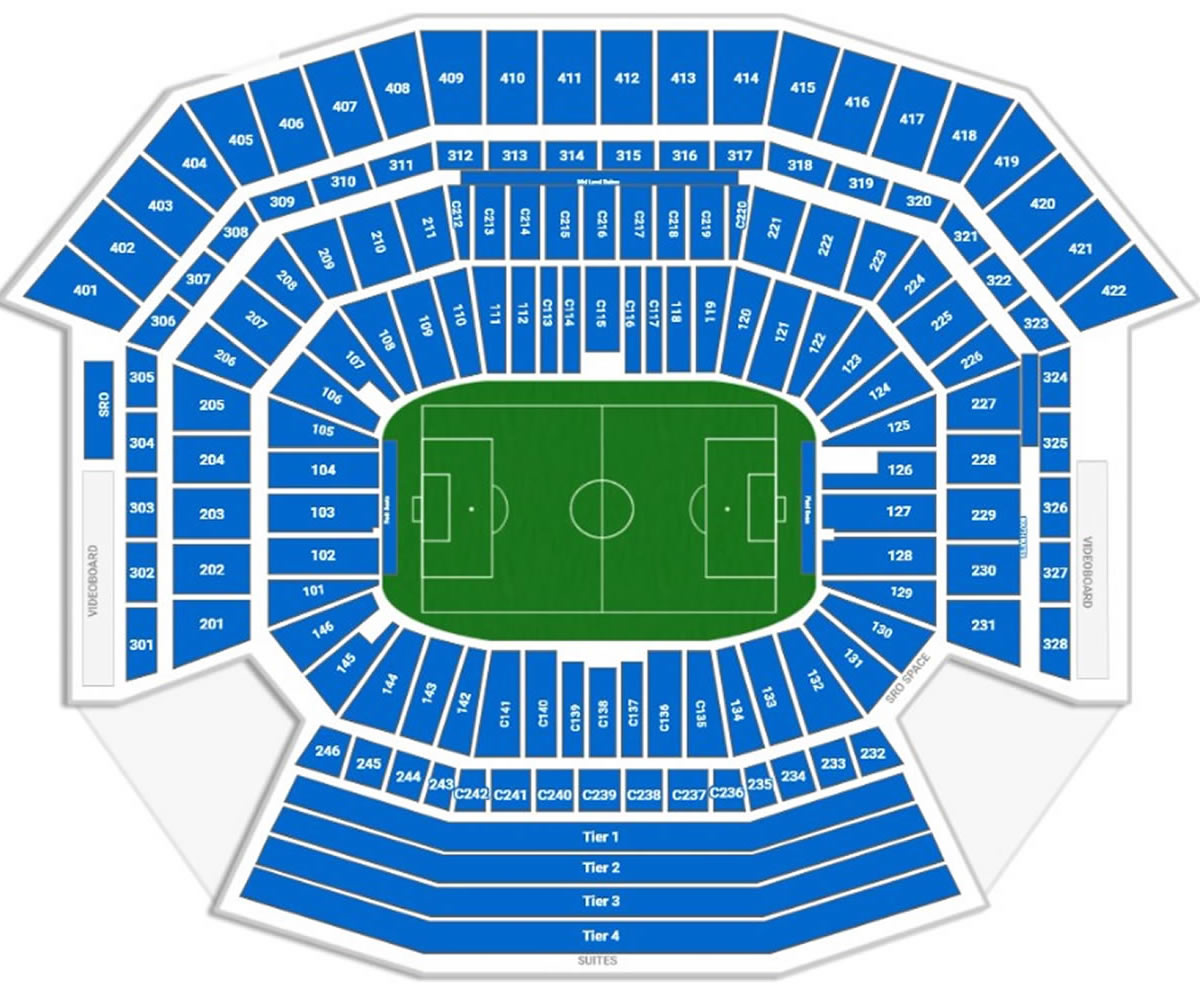 Levis San Francisco Bay Area Stadium seating plan