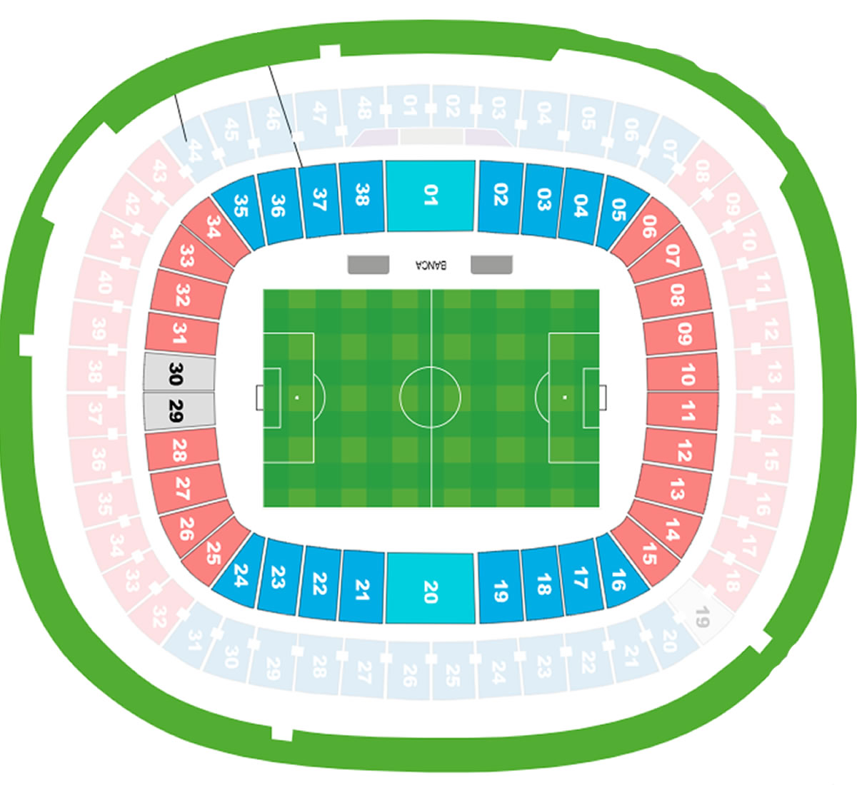 Estadio Akron Guadalajara seating plan