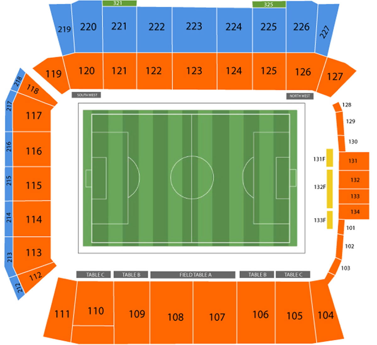 BMO Field Toronto Stadium seating plan