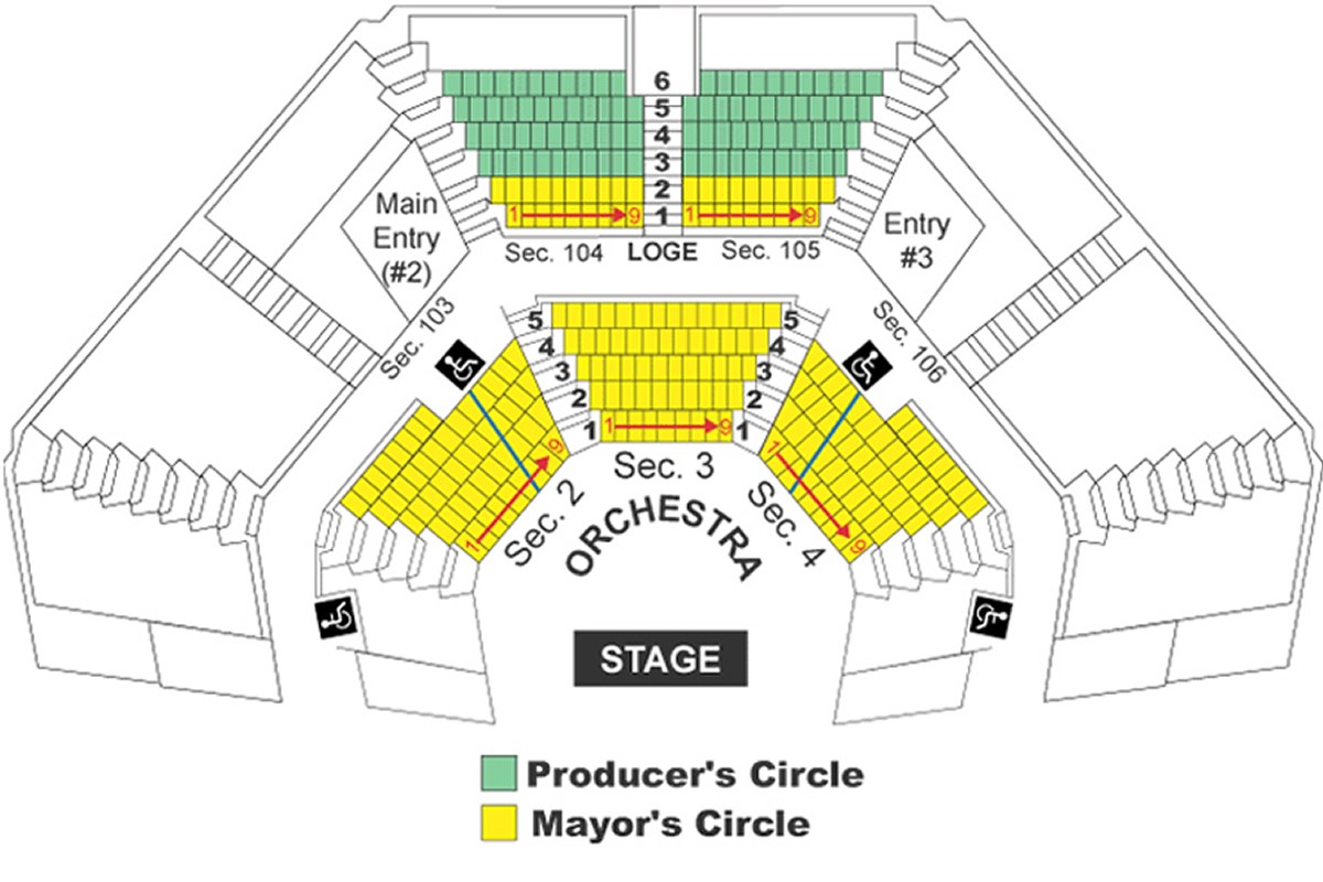 Long Beach Climbing Theater seating plan